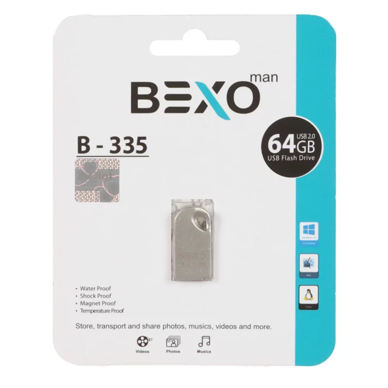 BEXO B-335 USB2.0 Flash Memory - 64GB (گارانتی داده پردازی آواتک) نقره ای - تصویر 2