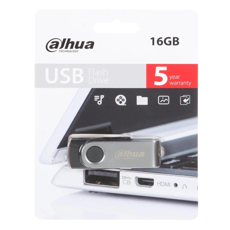 Dahua U116 USB2.0 Flash Memory - 16GB (گارانتی سورین) نقره ای - تصویر 2