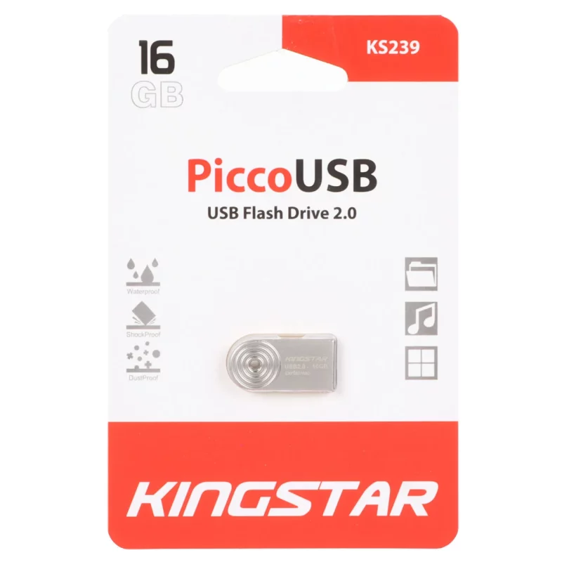 KingStar Picco KS239 USB2.0 Flash Memory-16GB - نقره ای (گارانتی متین) - تصویر 2