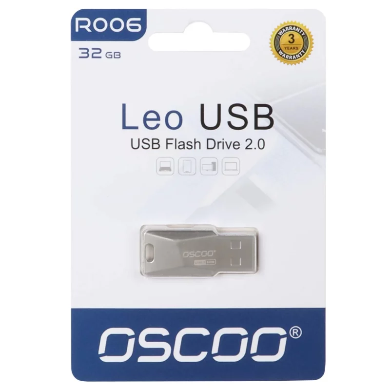 OSCOO R006 Leo USB2.0 Flash Memory - 32GB نقره ای - تصویر 2