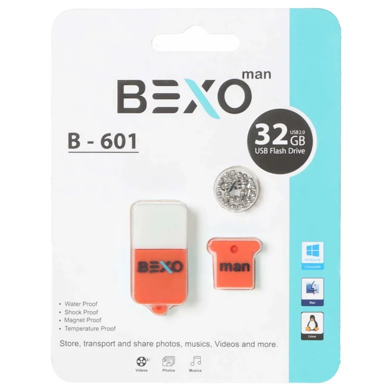 BEXO B-601 USB2.0 Flash Memory-32GB (گارانتی داده پردازی آواتک) نارنجی - تصویر 2