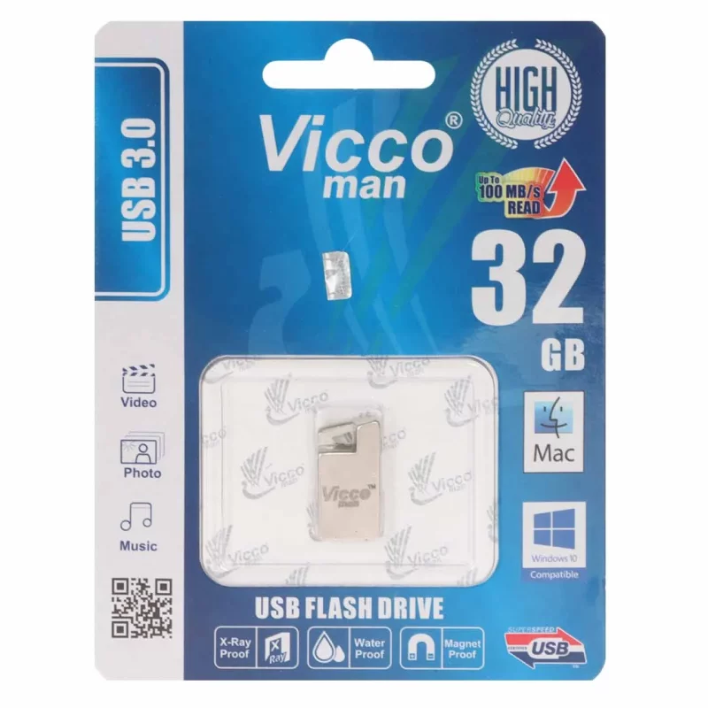 (گارانتی مادام‌العمر رایانه نوین سگال) نقره ای Vicco man VC390 S USB3.0 Flash Memory - 32GB - تصویر 2