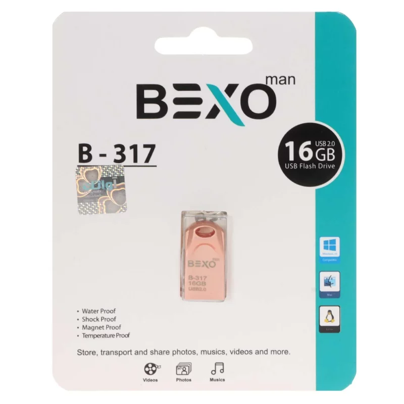 BEXO B-317 USB2.0 Flash Memory - 16GB (گارانتی داده پردازی آواتک) رزگلد - تصویر 2