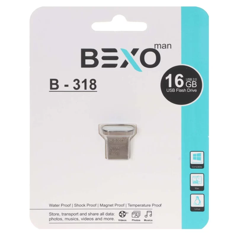 BEXO B-318 USB2.0 Flash Memory - 16GB (گارانتی داده پردازی آواتک) مشکی - تصویر 2