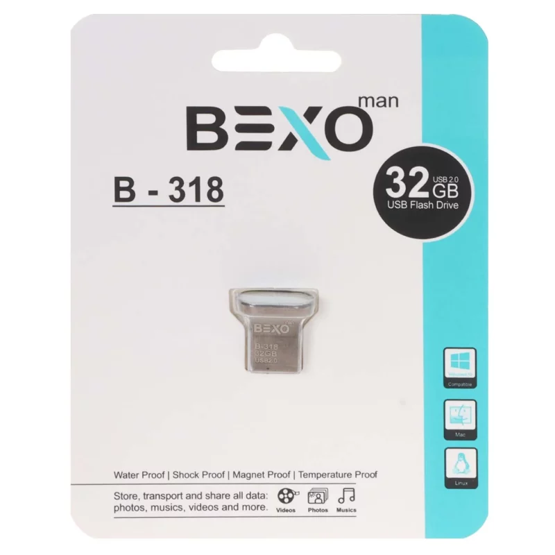 BEXO B-318 USB2.0 Flash Memory - 32GB (گارانتی داده پردازی آواتک) مشکی - تصویر 2