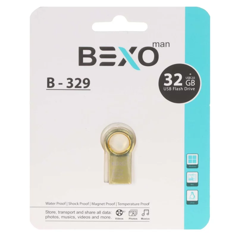 BEXO B-329 USB2.0 Flash Memory - 32GB (گارانتی داده پردازی آواتک) طلایی - تصویر 2