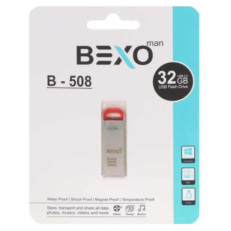 BEXO B-508 USB2.0 Flash Memory - 32GB (گارانتی داده پردازی آواتک) نقره ای - تصویر 2