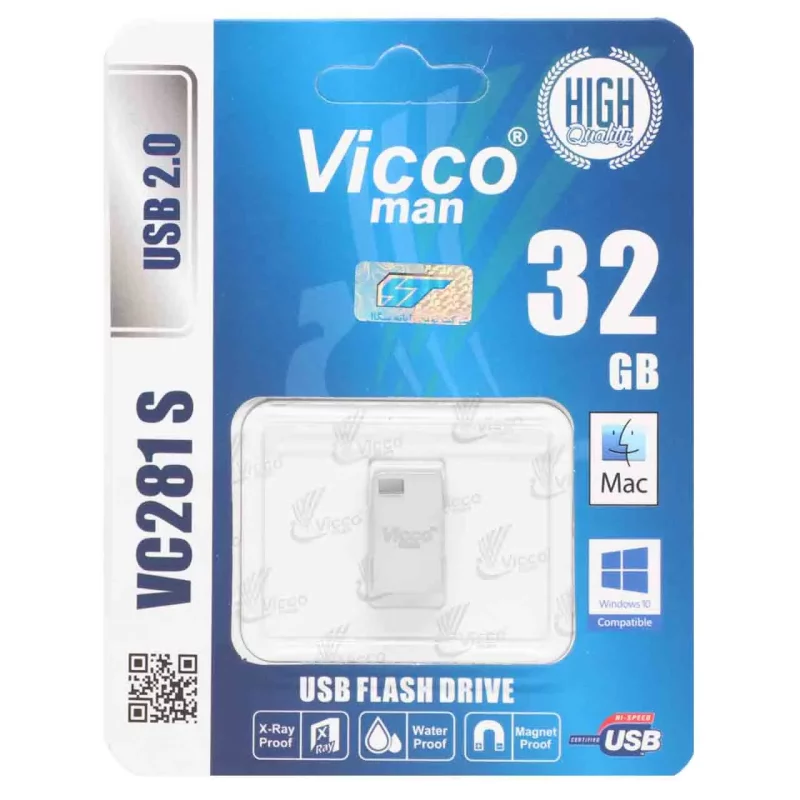 نقره ای Vicco man VC281 S USB2.0 Flash Memory-32GB - تصویر 2