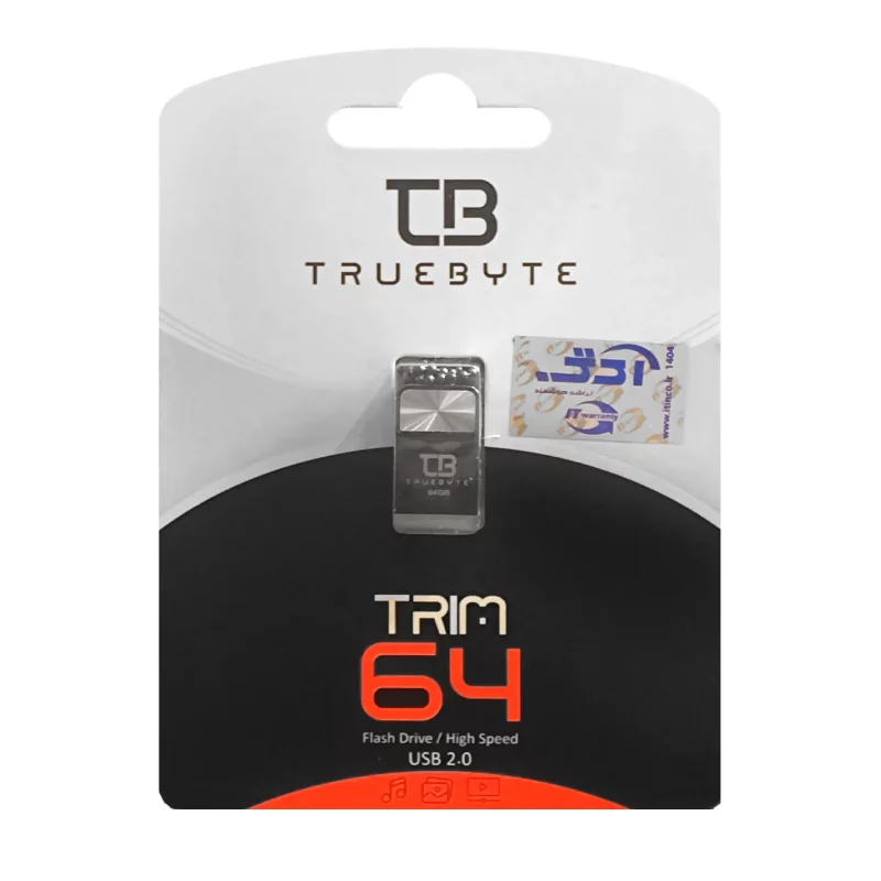 TRUEBYTE TRIM USB2.0 Flash Memory - 64GB (گارانتی مادام العمر شرکت آی تین) مشکی نقره ای - تصویر 2