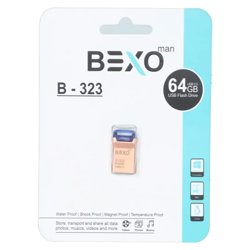 BEXO B-323 USB2.0 Flash Memory - 64GB (گارانتی داده پردازی آواتک) رزگلد - تصویر 2