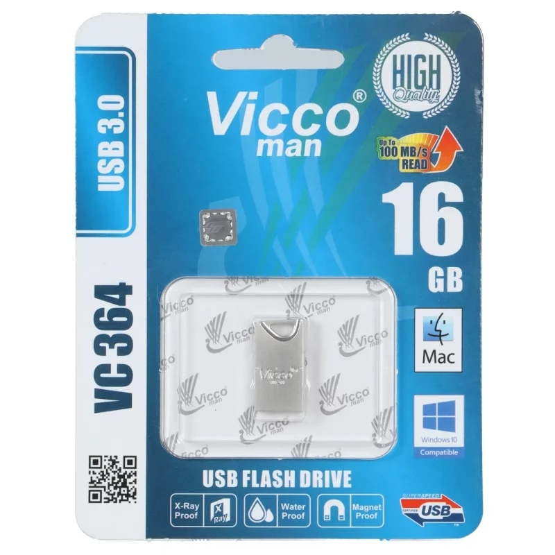 (گارانتی مادام العمر رایانه نوین سگال) نقره ای Vicco man VC364 S USB3.0 Flash Memory - 16GB - تصویر 2