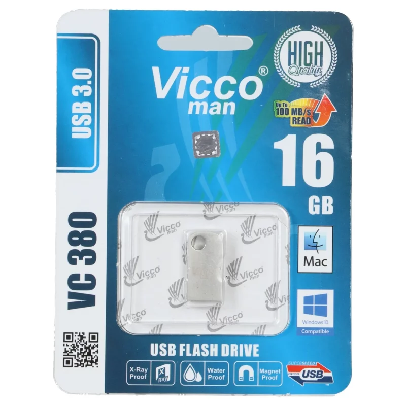 (گارانتی مادام العمر رایانه نوین سگال) نقره ای Vicco man VC380 S USB3.0 Flash Memory - 16GB - تصویر 2
