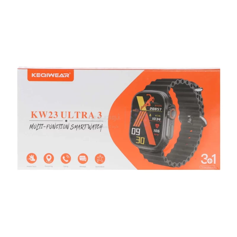 پک ساعت هوشمند KEQIWEAR مدل KW23 ULTRA 3 - مشکی - تصویر 5