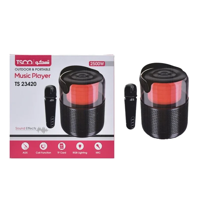 1583-1056964-1 اسپیکر بی سیم 20 وات Tsco مدل TS 23420 - مشکی (همراه با میکروفن بی سیم) - تصویر 1