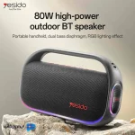 اسپیکر بلوتوثی شارژی 80 وات Yesido مدل YSW31 با نورپردازی RGB - مشکی (گارانتی 18 ماه تعویض نیکان همراه) - تصویر 12