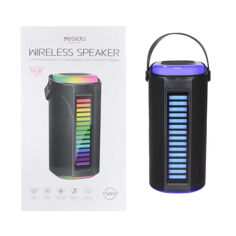 اسپیکر بی سیم شارژی 20 وات Yesido مدل YSW37 RGB - مشکی (گارانتی 18 ماه تعویض نیکان همراه) - تصویر 2