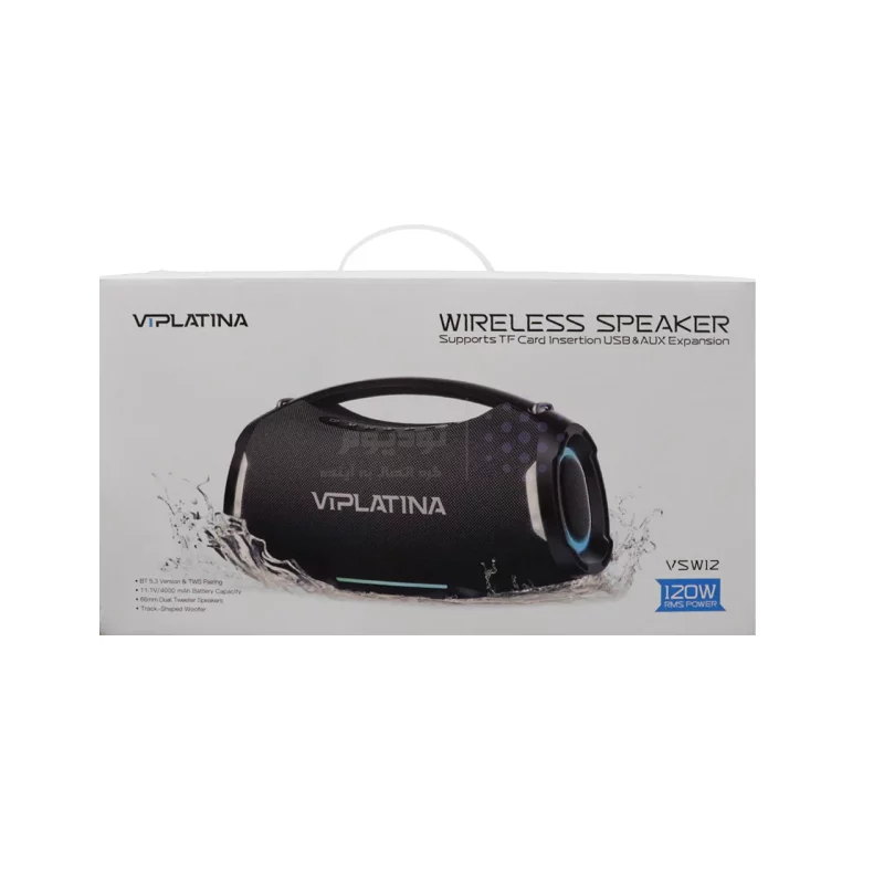اسپیکر بی سیم VIPLATINA مدل VSW12 - مشکی (گارانتی 18 ماهه تعویض نیکان همراه) - تصویر 3