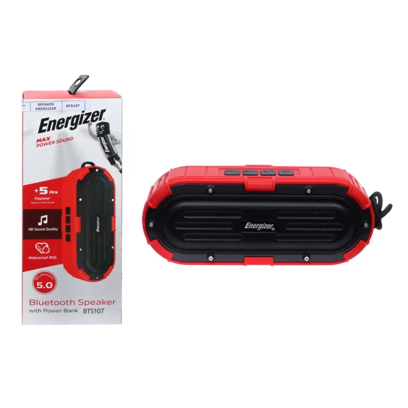 اسپیکر بلوتوثی Energizer مدل BTS107 - قرمز - تصویر 2