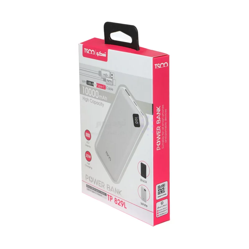پاوربانک (PD و فست شارژ) TSCO 20W 10000mAh مدل TP 829L - مشکی - تصویر 8
