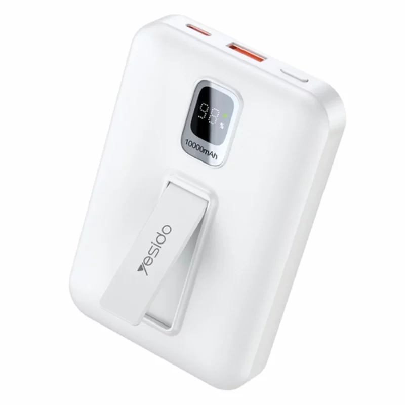 پاوربانک وایرلس PD و فست شارژ Yesido 10000mAh مدل YP45 20W دارای استند موبایل - سفید (گارانتی 18 ماه تعویض نیکان همراه) - تصویر 2