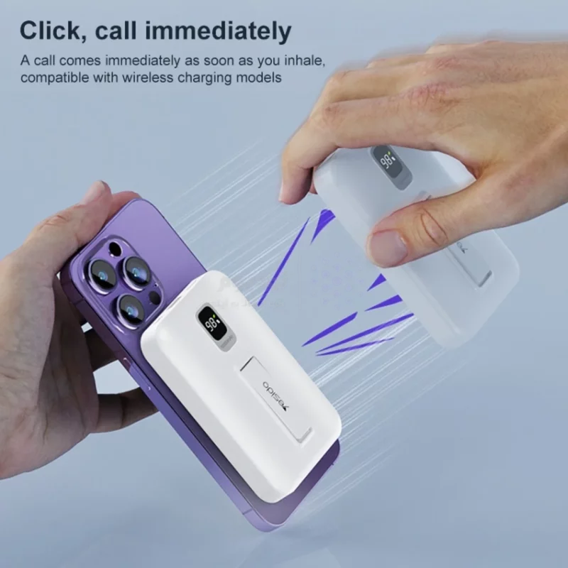 پاوربانک وایرلس PD و فست شارژ Yesido 10000mAh مدل YP45 20W دارای استند موبایل - سفید (گارانتی 18 ماه تعویض نیکان همراه) - تصویر 7