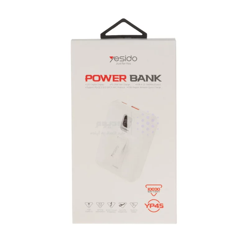 پاوربانک وایرلس PD و فست شارژ Yesido 10000mAh مدل YP45 20W دارای استند موبایل - سفید (گارانتی 18 ماه تعویض نیکان همراه) - تصویر 8