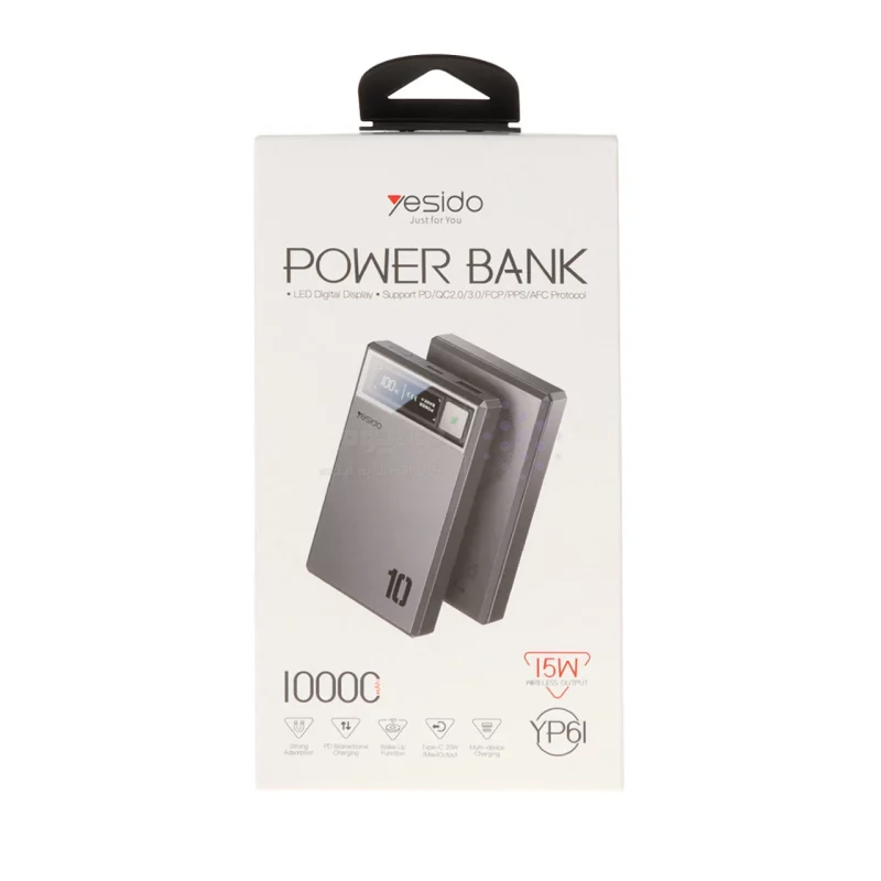 پاوربانک وایرلس PD و فست شارژ Yesido 10000mAh مدل YP61 20W مگ سیف - خاکستری (گارانتی 18 ماه تعویض نیکان همراه) - تصویر 7