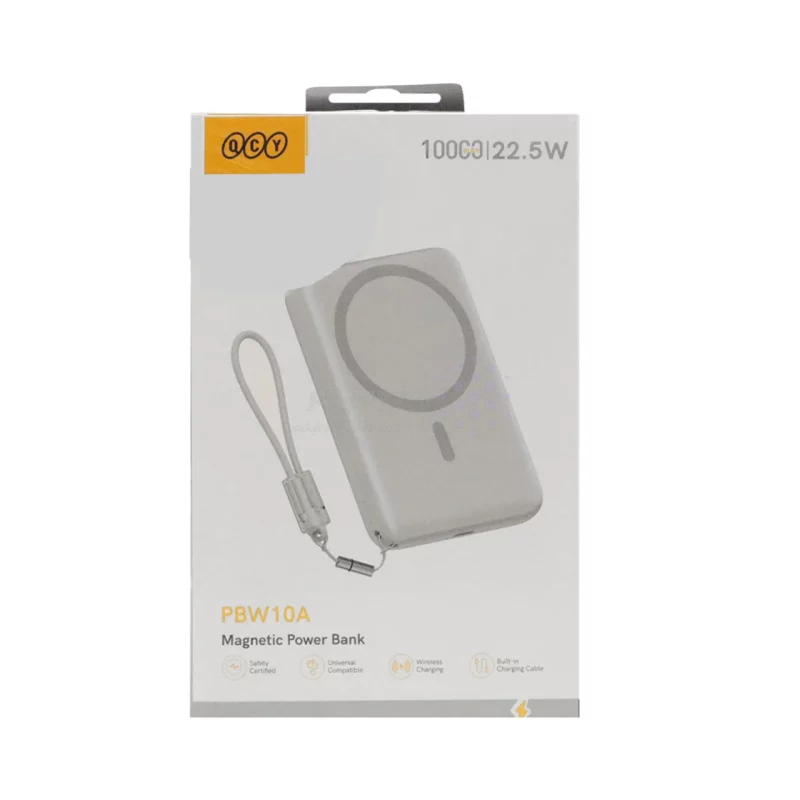 پاوربانک فست شارژ QCY 10000mAh مدل PBW10A 22.5W - نقره ای (گارانتی 18 ماهه شرکتی) - تصویر 3