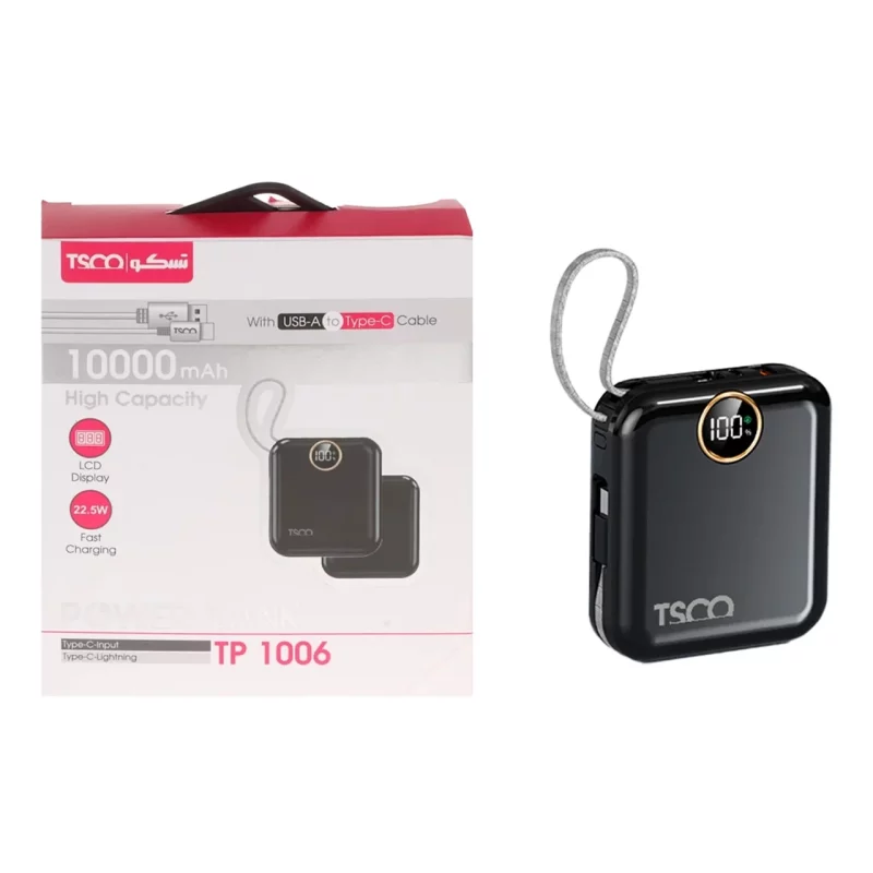 پاوربانک فست شارژ TSCO 10000mAh مدل TP 1006 22.5W - مشکی (گارانتی 12 ماهه TSCO) - تصویر 2
