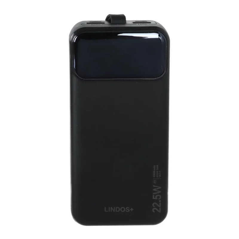 پاوربانک PD وفست شارژ Lindos+ 30000mAh مدل LN-06 22.5W - مشکی - تصویر 2