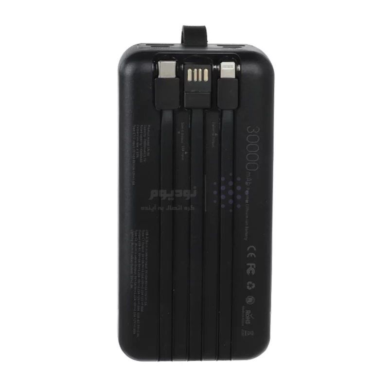 پاوربانک PD وفست شارژ Lindos+ 30000mAh مدل LN-06 22.5W - مشکی - تصویر 3