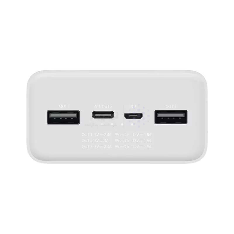 پاوربانک فست شارژ Xiaomi 30000mAh مدل PB3018ZM 18W - سفید - (گارانتی 6 ماهه شرکتی) - تصویر 6