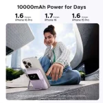 پاوربانک وایرلس PD و فست شارژ UGREEN 10000mAh مدل Uno PB764 20W - یاسی (گارانتی 18 ماهه آسان پیشرو)(45337) - تصویر 5