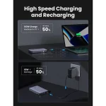 پاوربانک PD و فست شارژ UGREEN 20000mAh مدل PB720 100W - خاکستری (گارانتی 18 ماهه آسان پیشرو)(25188) - تصویر 3