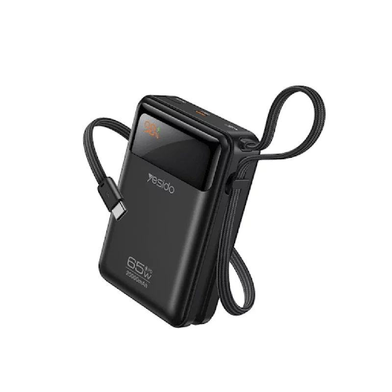 پاوربانک PD و فست شارژ Yesido 20000mAh مدل YP97 65W - مشکی (گارانتی 18 ماهه تعویض نیکان همراه) - تصویر 2
