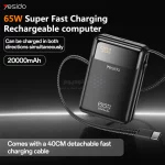 پاوربانک PD و فست شارژ Yesido 20000mAh مدل YP97 65W - مشکی (گارانتی 18 ماهه تعویض نیکان همراه) - تصویر 3