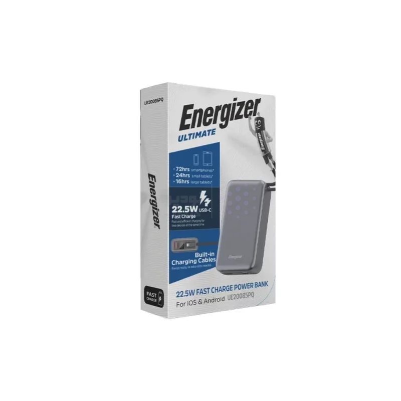 پاوربانک PD و فست شارژ Energizer 20000mAh مدل UE20085PQ 22.5W - خاکستری (گارانتی متین) - تصویر 6