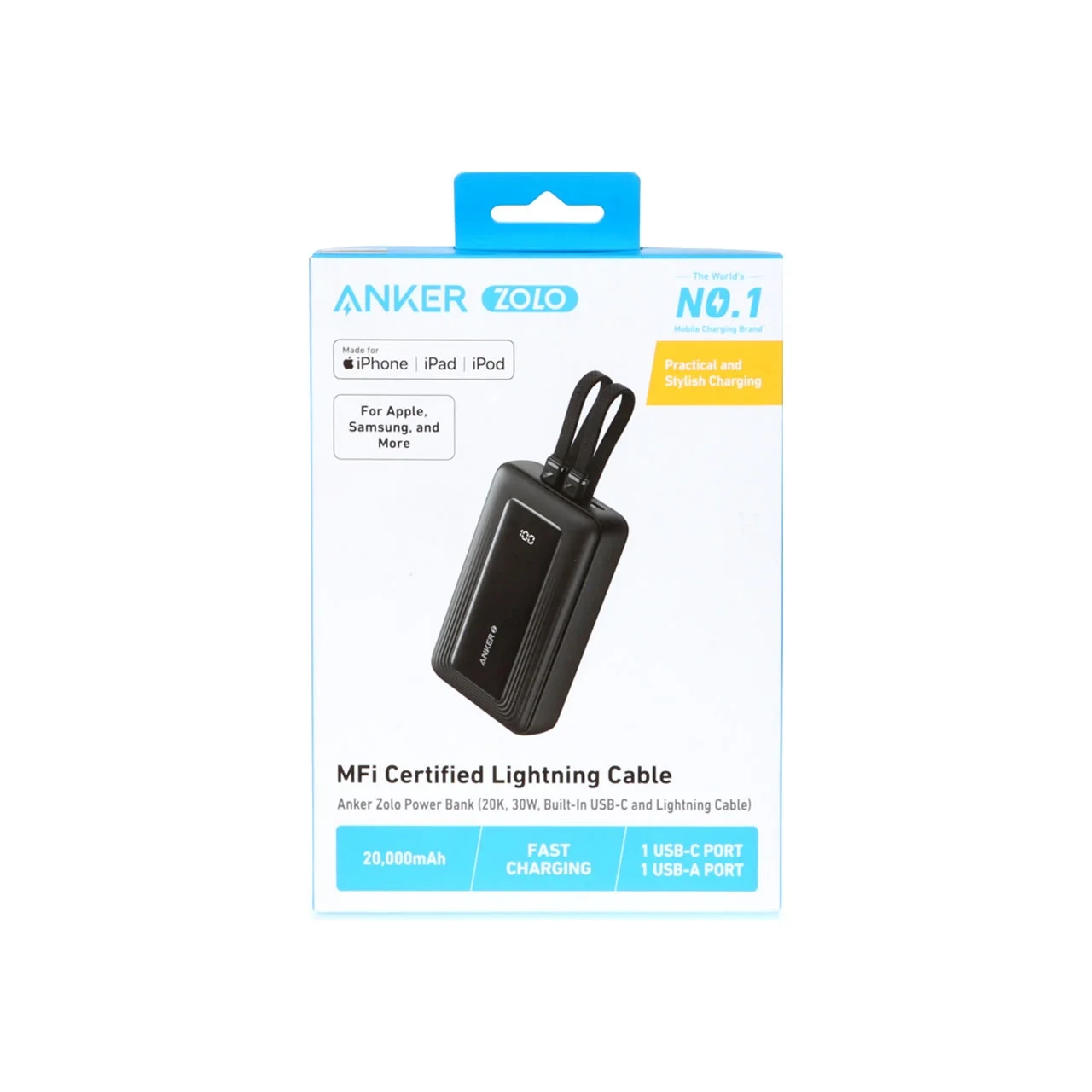 1584-4582896-1 پاور بانک فست شارژ ANKER 20000mAh مدل A1681H11 30W - مشکی (گارانتی 18ماهه شرکتی) - تصویر 1