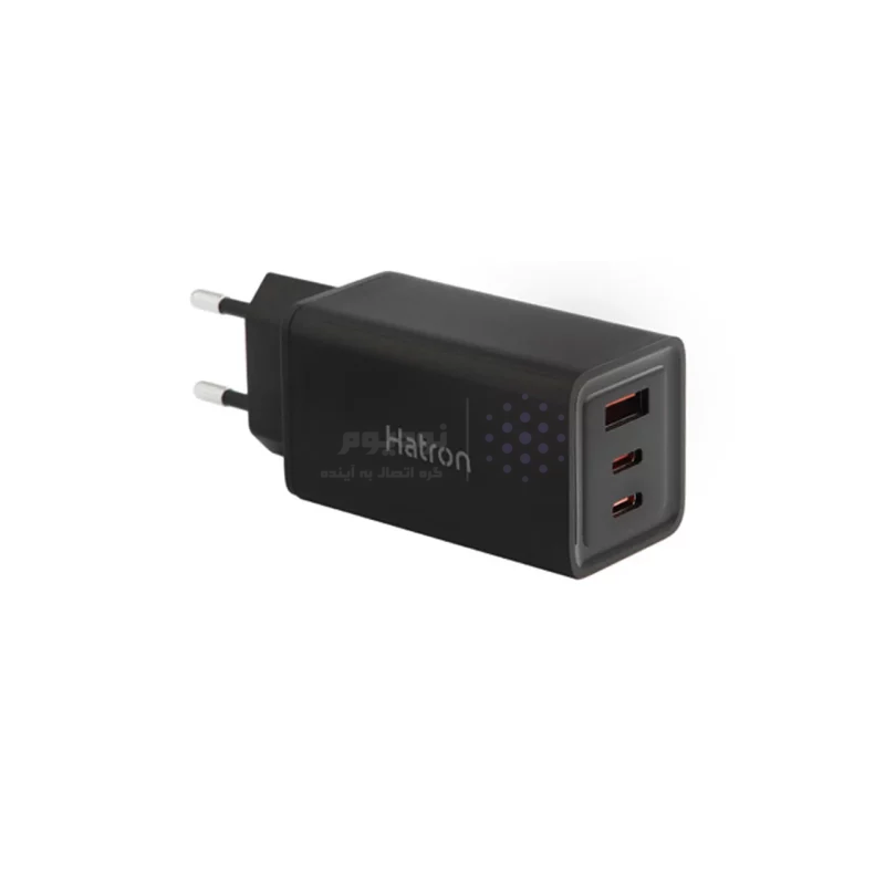 شارژر دیواری 65W فست و PD سه پورت Hatron مدل HWC3651PQ به همراه کابل شارژ Type-C to Type-C - مشکی  - تصویر 4