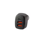 شارژر فندکی 56W فست و PD سه پورت Hatron مدل HCC3210PQ به همراه کابل شارژ Type-C to Type-C - مشکی  - تصویر 3
