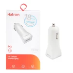 شارژر فندکی 18W فست دو پورت Hatron مدل HCC2180Q - سفید