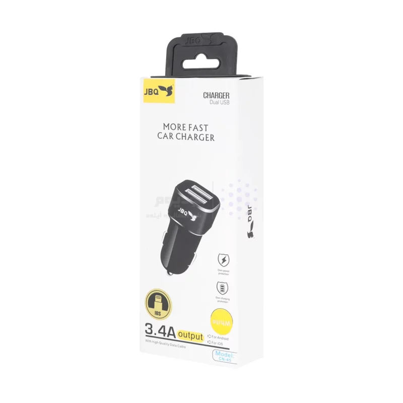 شارژر فندکی فست دو پورت JBQ مدل CN-45 18W همراه با کابل آیفون - سفید (گارانتی یکساله رصاصی) - تصویر 6