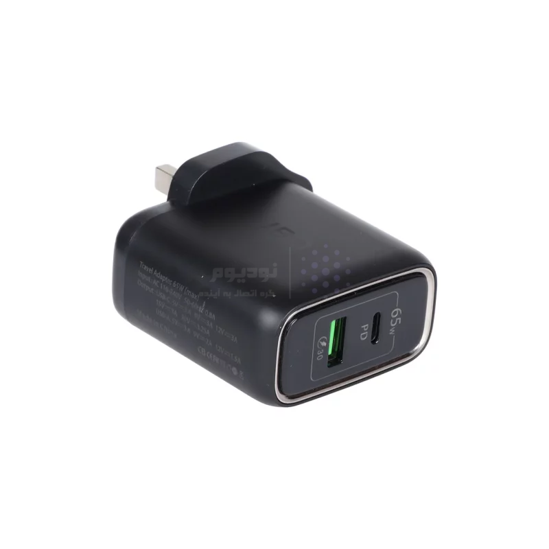 شارژر دیواری فست و PD دو پورت JBQ مدل HC-765 65W - مشکی (گارانتی یکساله رصاصی) - تصویر 4