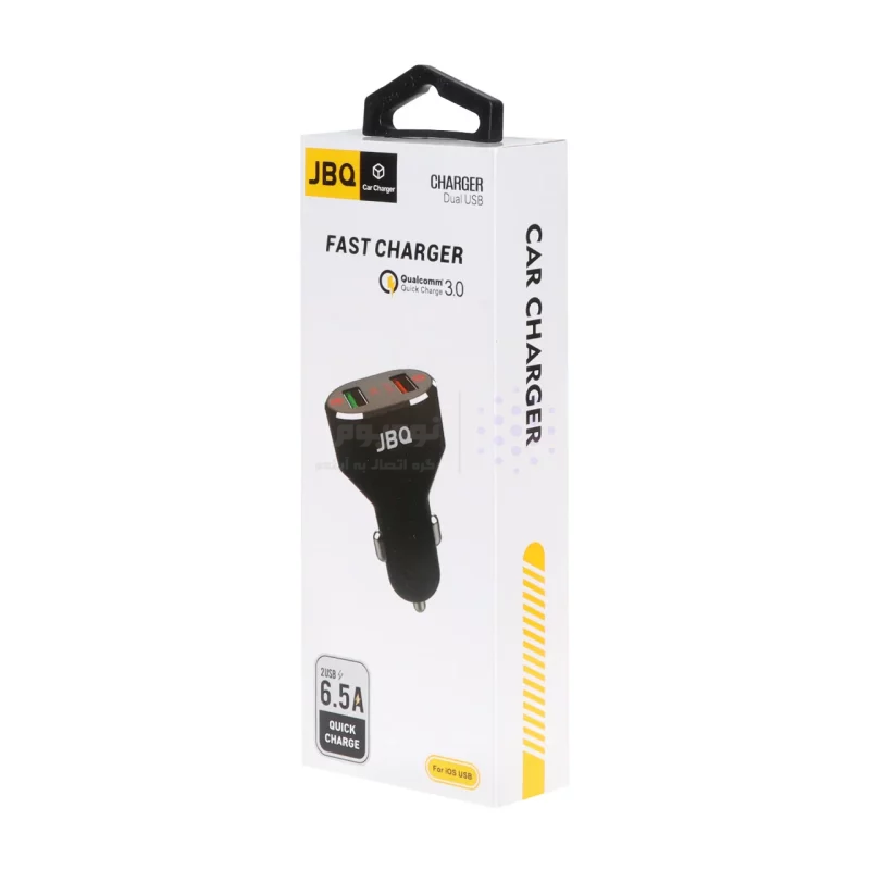 شارژر فندکی فست دو پورت JBQ مدل C-65 33W همراه با کابل آیفون - مشکی (گارانتی یکساله رصاصی) - تصویر 5