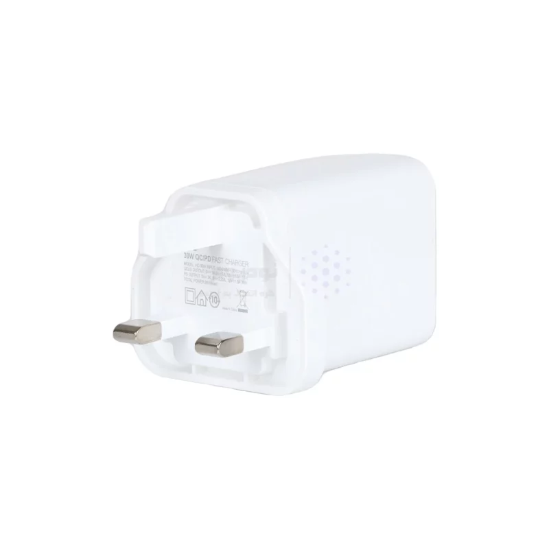 شارژر دیواری فست دو پورت JBQ مدل HC-30w 30W همراه با کابل Type-C To Lightning - سفید (گارانتی یکساله رصاصی) - تصویر 5