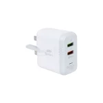 شارژر دیواری فست دو پورت JBQ مدل F-2USB 18W همراه با کابل آیفون - سفید (گارانتی یکساله رصاصی) - تصویر 3