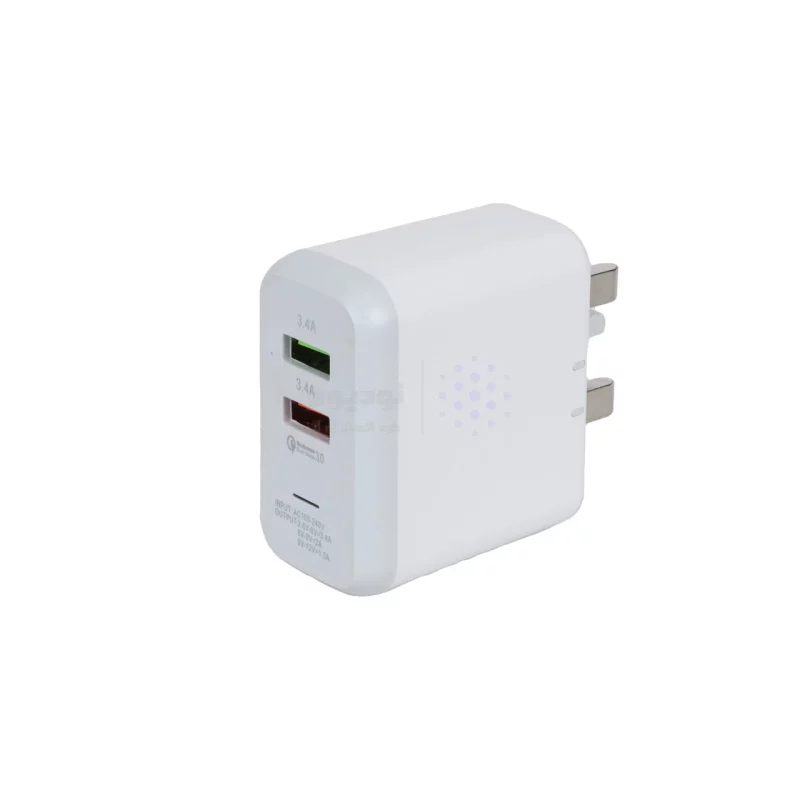 شارژر دیواری فست دو پورت JBQ مدل F-2USB 18W همراه با کابل آیفون - سفید (گارانتی یکساله رصاصی) - تصویر 4