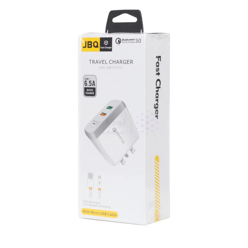 شارژر دیواری فست دو پورت JBQ مدل F-2USB 18W همراه با کابل اندروید - سفید (گارانتی یکساله رصاصی) - تصویر 5