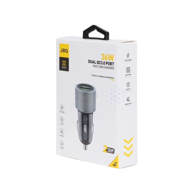 شارژر فندکی فست دو پورت JBQ مدل CC-736 36W - مشکی (گارانتی یکساله رصاصی) - تصویر 5