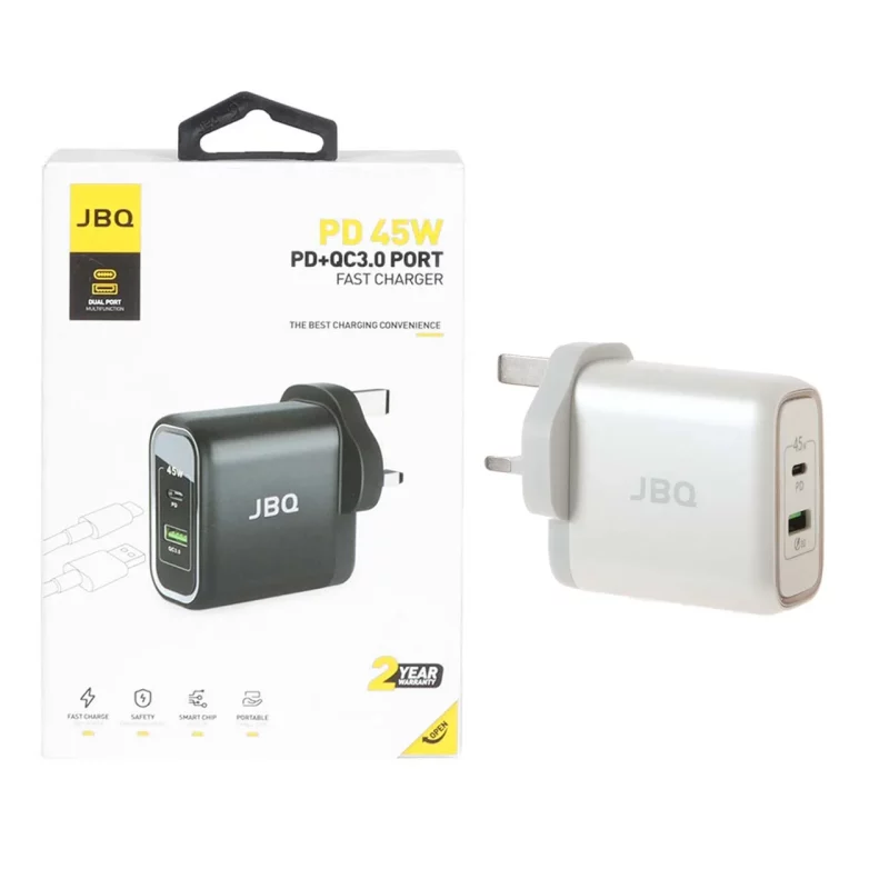 شارژر دیواری فست و PD دو پورت JBQ مدل HC-745 45W - سفید (گارانتی یکساله رصاصی) - تصویر 2